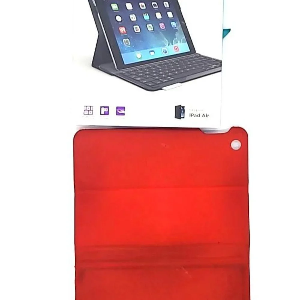 Logitech TYPE+ Protective Wireless Keyboard Folio Bluetooth Red Apple iPad Air